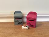 Sparkle Mail Boxes .. Wedgewood Blue, Bubble Gum Pink